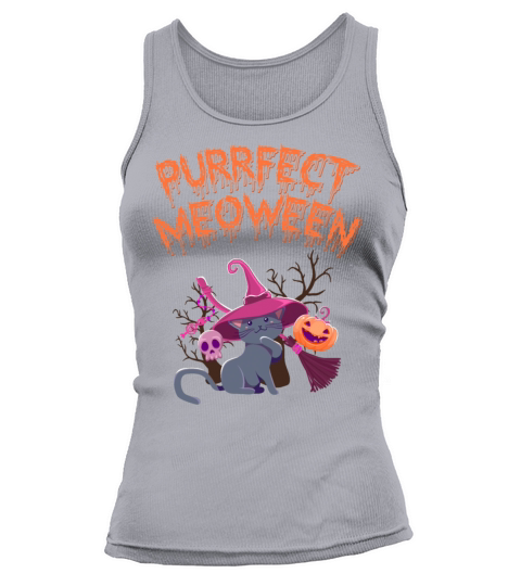 Purrfect Meoween Halloween Witch for Cat Lovers Women's Tank Top