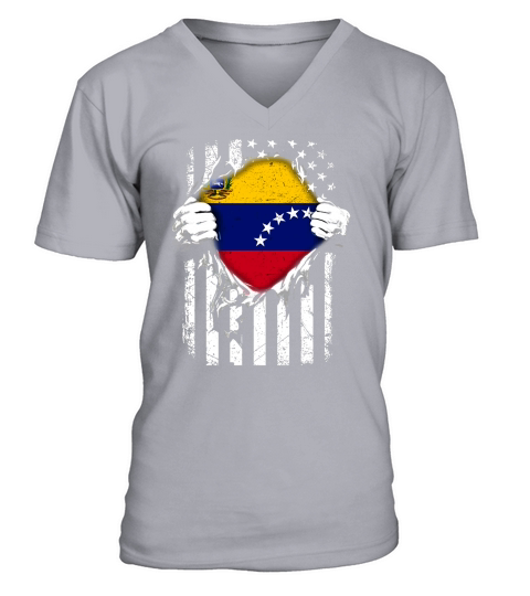 Super Venezuela Hearts American Flag Venezuelan TShirt V-Neck T-shirt