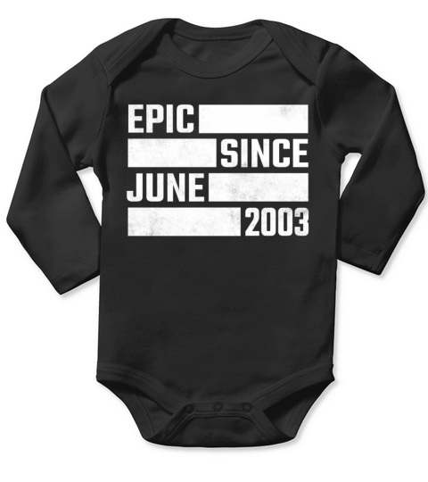 18th Birthday June Gift Vintage 2003 18 Years Long Sleeve Baby One-Piece
