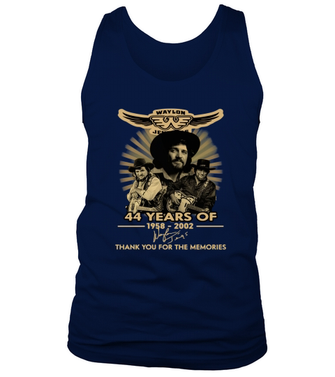 Symbol Waylon Jennings 44 years of 1958-2002 signature shirth Tank Top Unisex