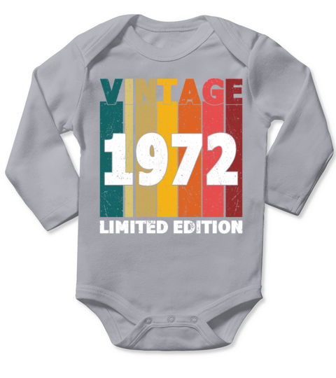 50th Birthday Vintage 1972 Limited Edition Long Sleeve Baby One-Piece