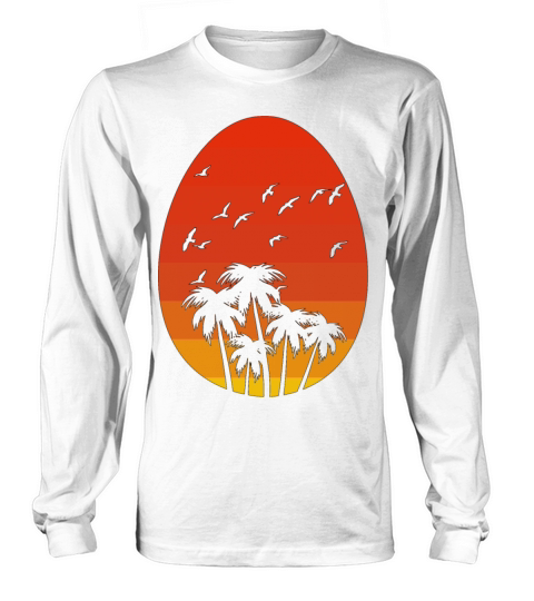 Easter Egg Vintage Sun Palm Present Gift Long sleeved Unisex