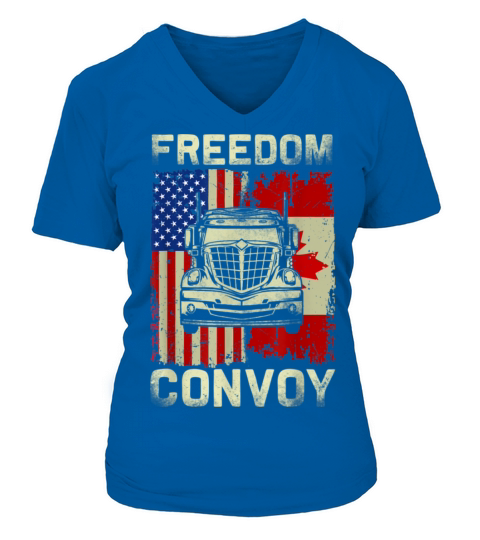 Canada Freedom Convoy 2022 Canadian Truckers V-neck T-Shirt Woman