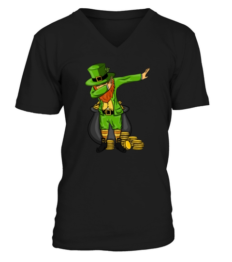 Leprechaun Dabbing Dance Designs Men's V-Neck T-shirt