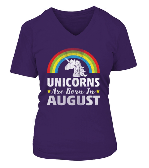 Unicorns Are Born In August Women's V-Neck T-shirt