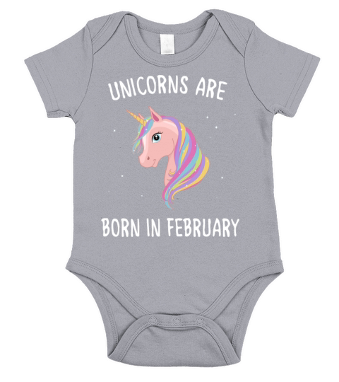 unicorns are born in february Short Sleeve Baby One-Piece