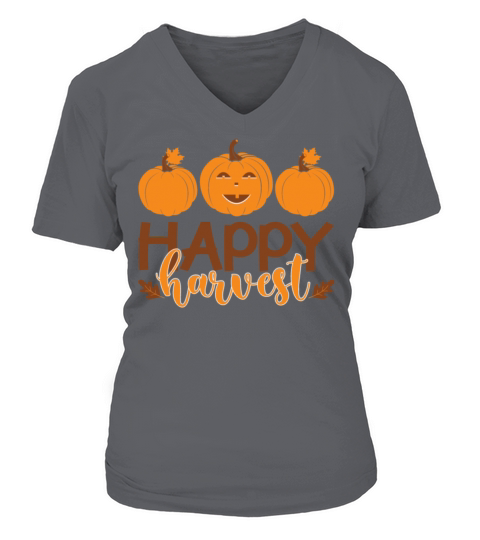 Happy harvest with orange Pumpkins Women's V-Neck T-shirt