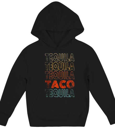 Funny Vintage Style Tequila and Taco Lover Kids Hoodie
