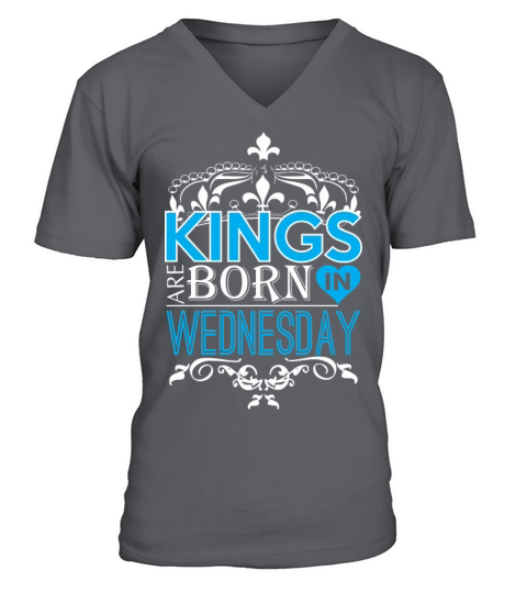 Kings Are Born In Wednesday Happy Fathers Day Men's V-Neck T-shirt