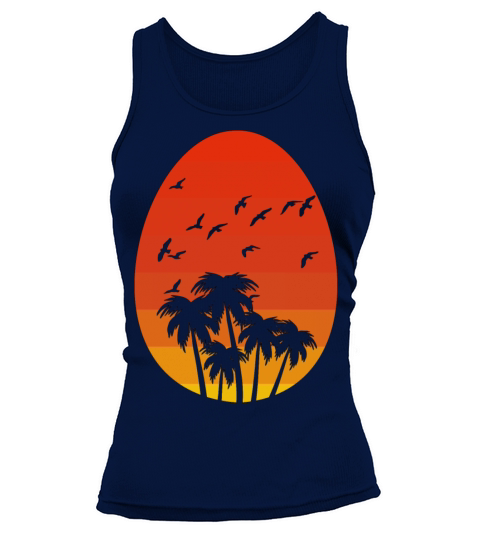 Easter Egg Vintage Sun Palm Present Gift Tank top Woman