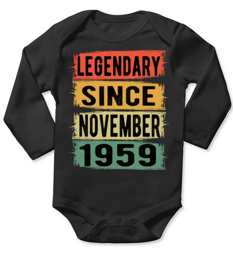 Birthday Gift November 1959 Long Sleeve Baby One-Piece