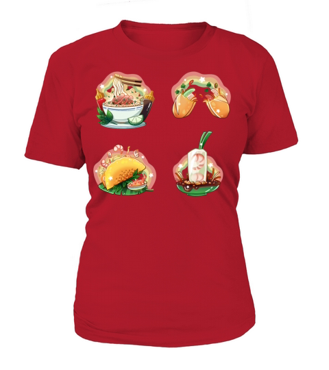 Vietnamese Foods - Pho Banh mi Banh xeo Goi cuon Women's T-Shirt