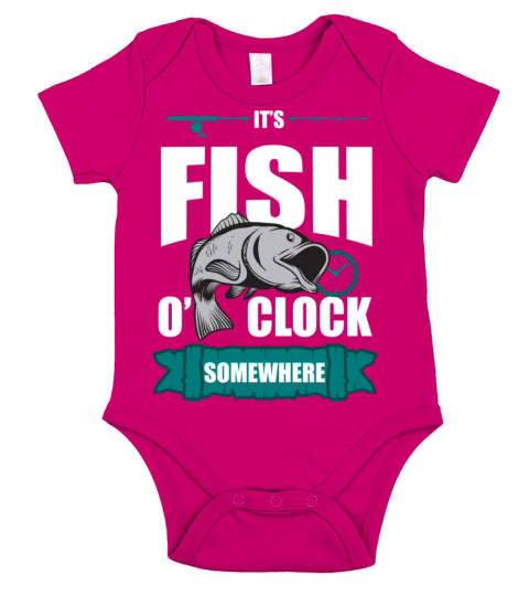 Fishing Fisherman fish o clock Angler Gift Short Sleeve Baby One-Piece