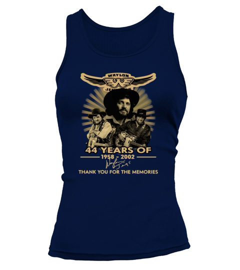 Symbol Waylon Jennings 44 years of 1958-2002 signature shirth Tank top Woman