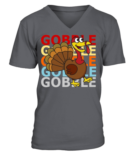 Retro Vintage Style Thanksgiving Turkey Gobbler Men's V-Neck T-shirt