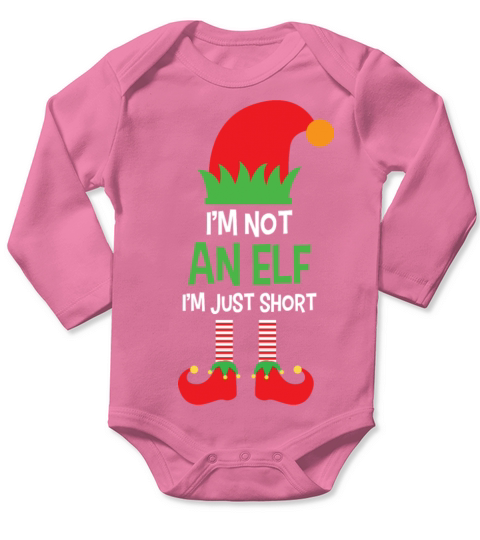 Not An Elf Im Just Short Christmas Santa Helper Long Sleeve Baby One-Piece