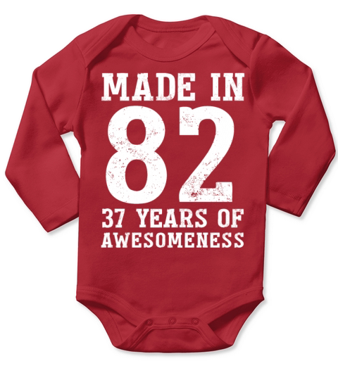 Made in 1982 "37 Years of Fascination" Long Sleeve Baby One-Piece