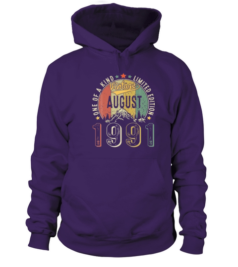 Vintage August 1991 Retro 30th Birthday 30 Years Women's Hoodie