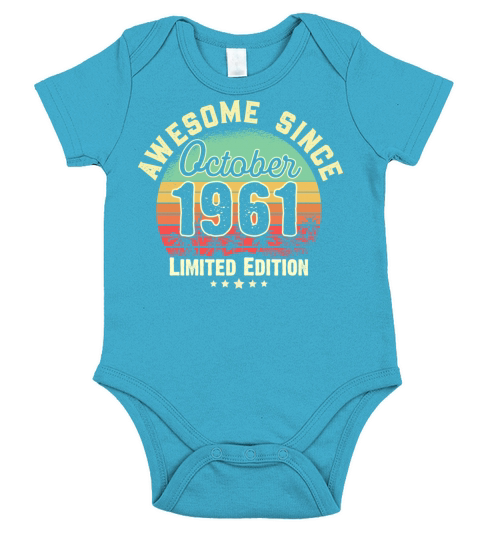 October 1961 60th Year Old Birthday Gift Retro Short Sleeve Baby One-Piece