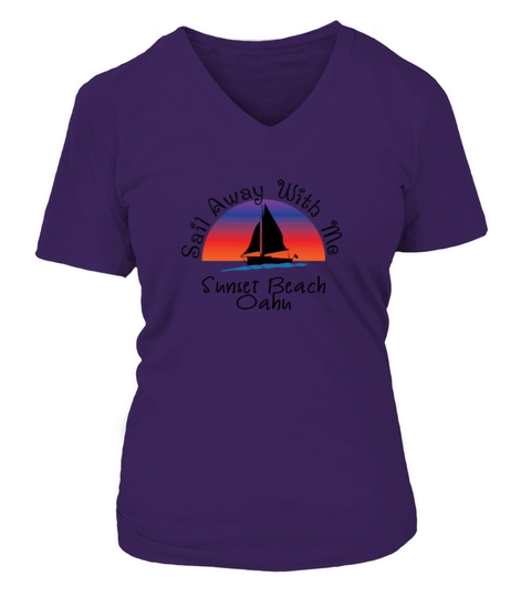 sunset oahu Women's V-Neck T-shirt