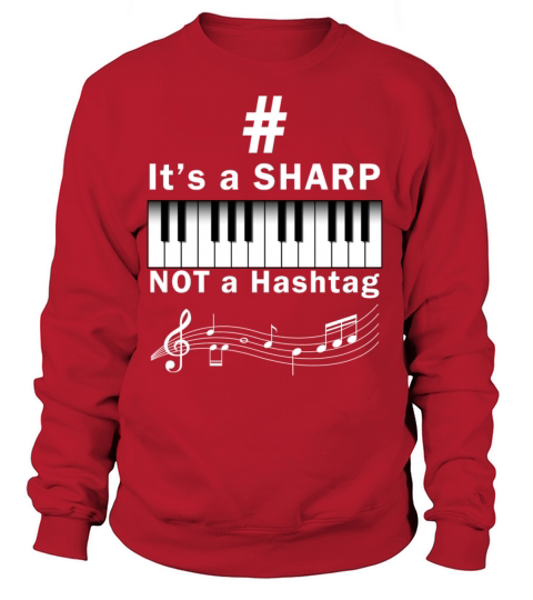 Sharp not Hashtag Piano Player Musician Keyboard Women's Sweatshirt