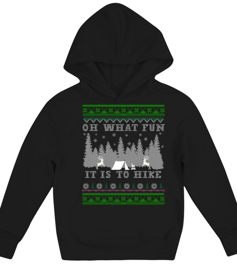 hiking fun Ugly Christmas Kids Hoodie