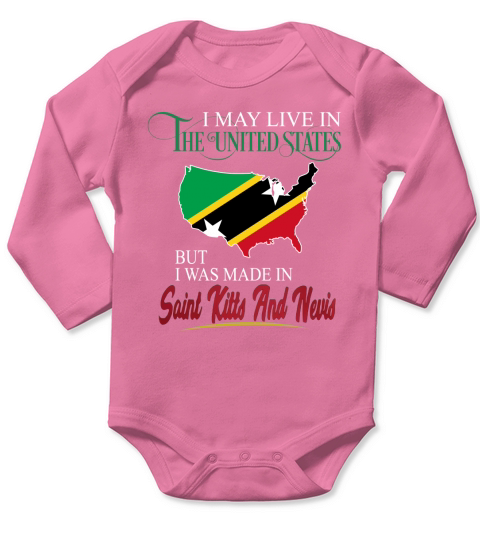 Saint Kitts and Nevis Long Sleeve Baby One-Piece