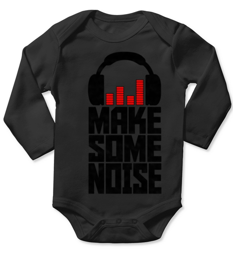 Make Some Noise Headphone Long Sleeve Baby One-Piece