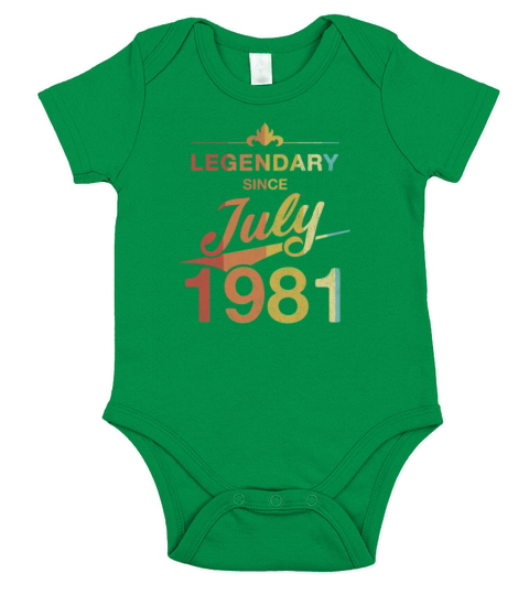40th Birthday 40 Year Old Born in July 1981 Gift Short Sleeve Baby One-Piece