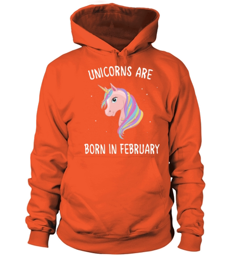 unicorns are born in february Women's Hoodie