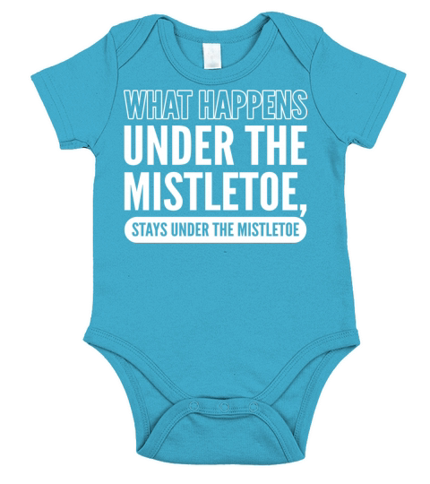 Happens under mistletoe Party Goer Gift Short Sleeve Baby One-Piece