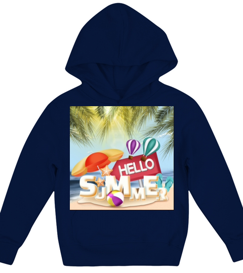 Hello Summer Beach Sea Water Kids Hoodie