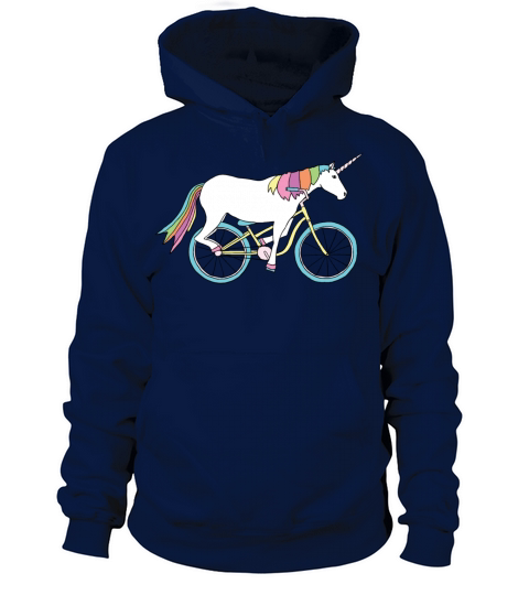 unicorn riding bike Women's Hoodie