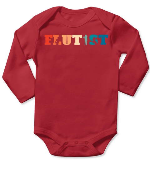 Retro Vintage Marching Band Flute Long Sleeve Baby One-Piece