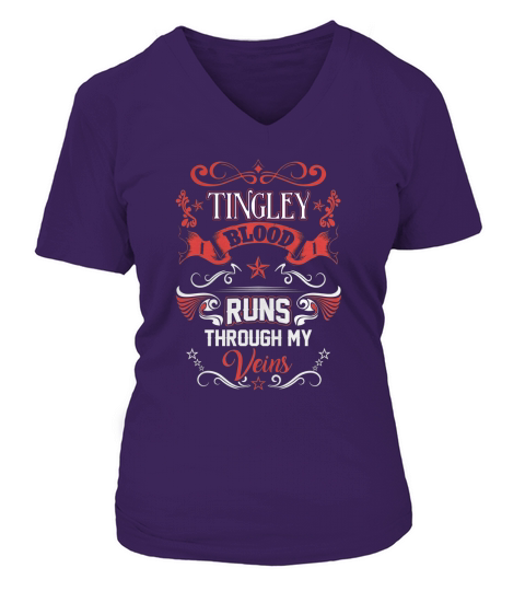 TINGLEY BLOOD RUNS THROUGH MY VEINS V-neck T-Shirt Woman