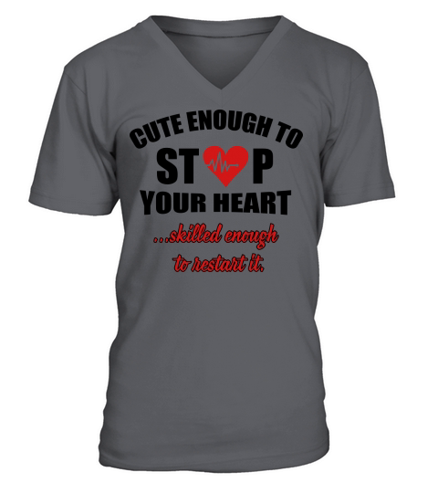 Cute enought to stop your heart - paramedic Men's V-Neck T-shirt