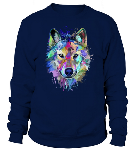 Splash Art Wolf T-Shirt Gifts for Wolf lovers Women's Sweatshirt