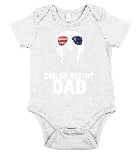 English Mastiff Dad Short Sleeve Baby One-Piece