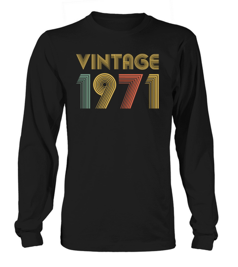 Vintage 1971 50th Birthday Gift for Dad Mom Women's Long Sleeve