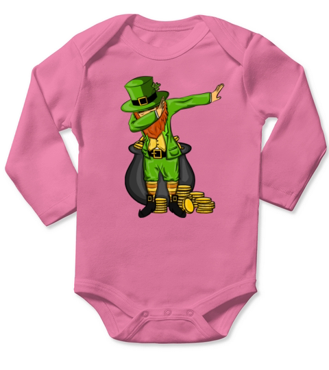 Leprechaun Dabbing Dance Designs Long Sleeve Baby One-Piece