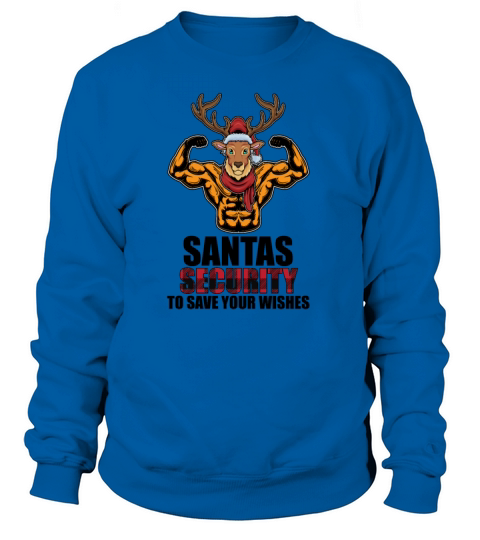 Bodybuilder Weiglifter Gym Muscle Santa Security Women's Sweatshirt