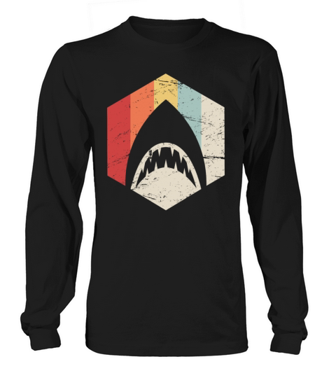 Retro 70s Great White Shark Icon Women's Long Sleeve