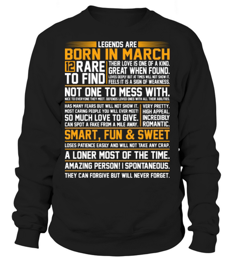 Legends Are Born In March Women's Sweatshirt