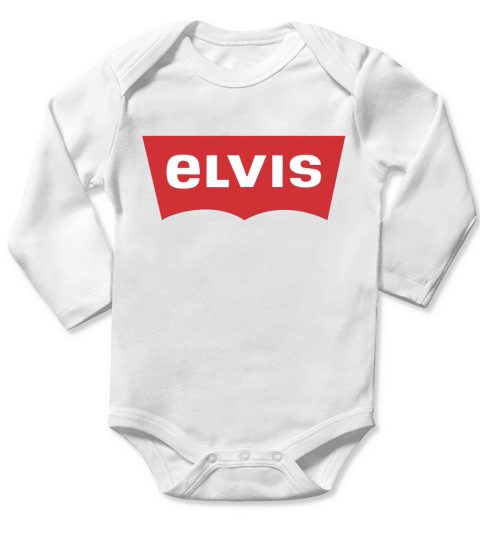 Elvis - Levis Style Logo TShirt Long Sleeve Baby One-Piece