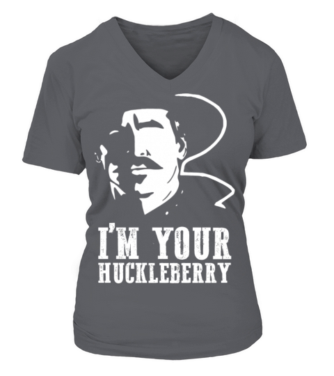 10955 IM Your Huckleberry Vintage Skull Guns For Women's V-Neck T-shirt