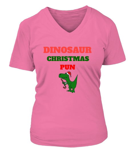 dinosaur christmas pun Women&#039;s V-Neck T-shirt