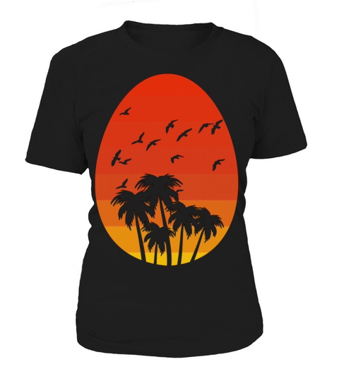 Easter Egg Vintage Sun Palm Present Gift Women's T-Shirt