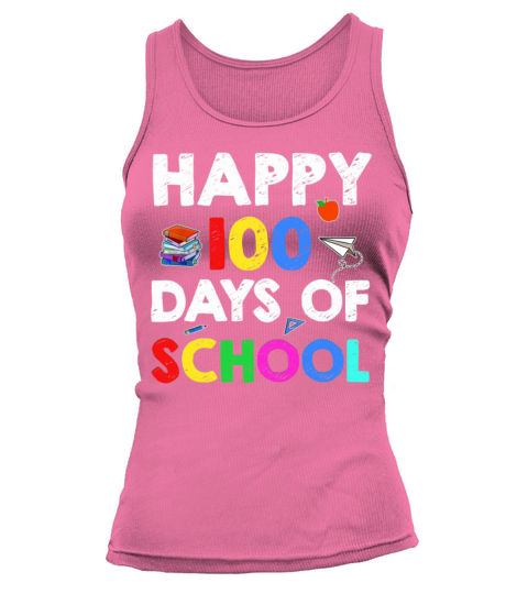 Happy 100 Days Of School Rainbow Letters Teachers Tank top Woman