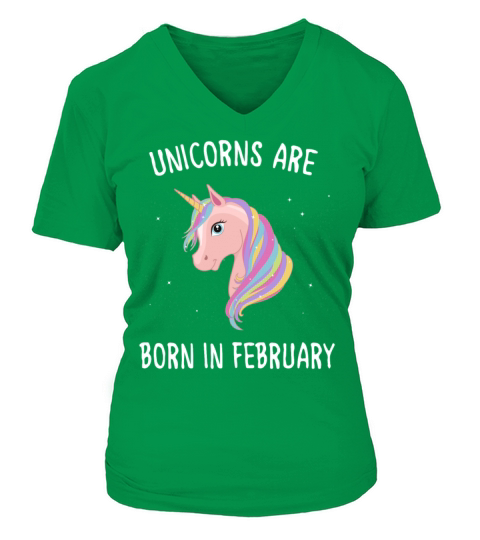 unicorns are born in february Women's V-Neck T-shirt