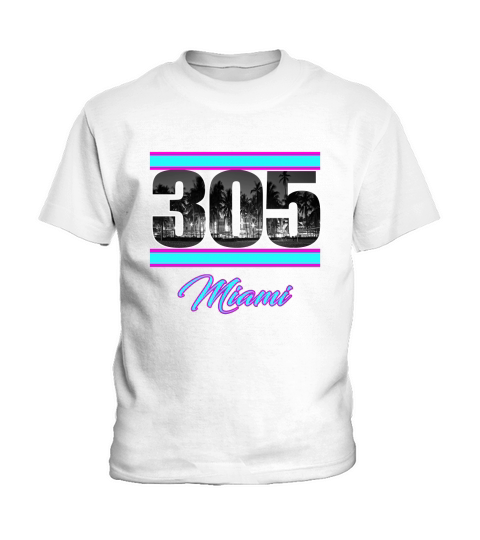 Miami Retro 305 South Beach View 80s Kids T-Shirt